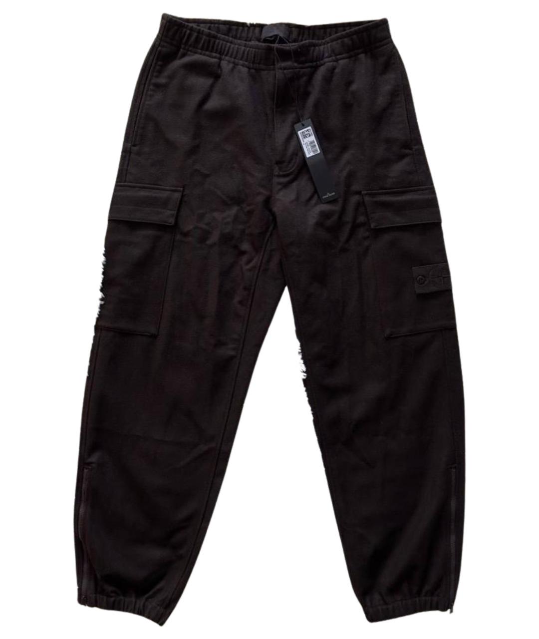 STONE ISLAND Коричневые шерстяные повседневные брюки, фото 1