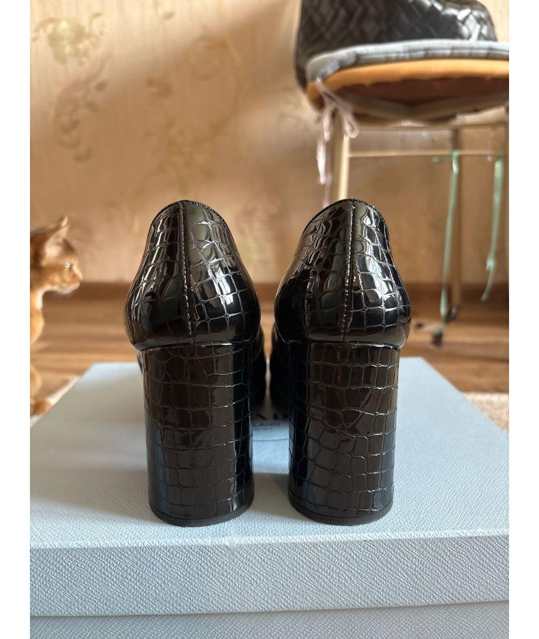 PRADA Черные кожаные туфли, фото 4