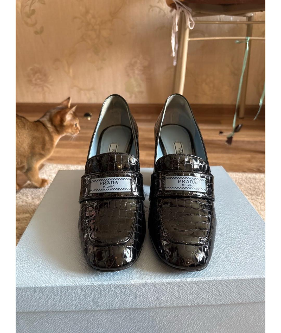 PRADA Черные кожаные туфли, фото 2