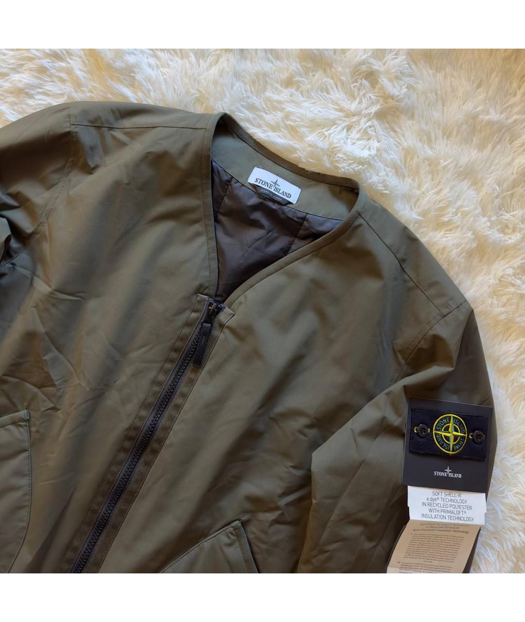 STONE ISLAND Хаки полиэстеровая куртка, фото 3