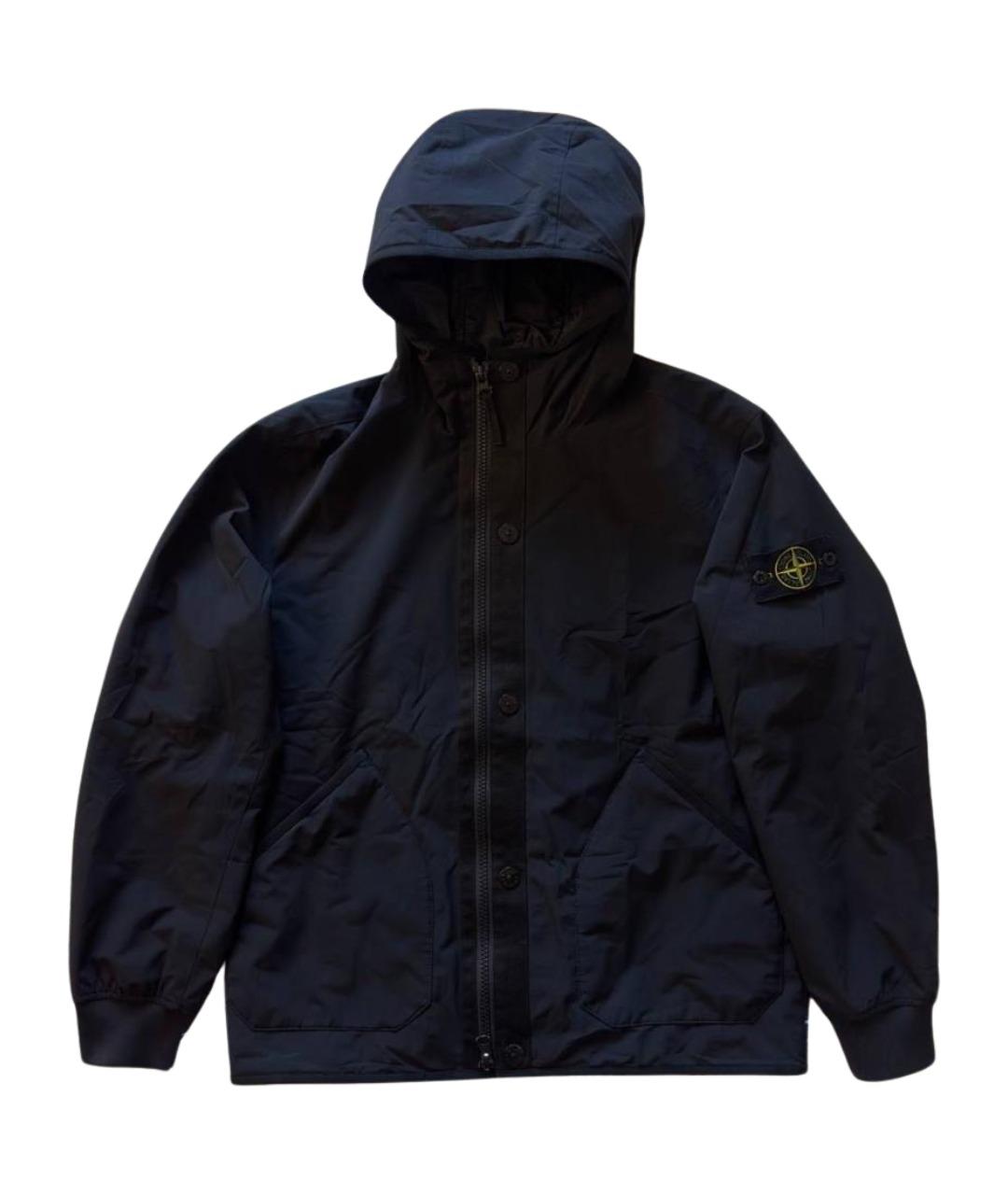 STONE ISLAND Темно-синяя полиэстеровая куртка, фото 1