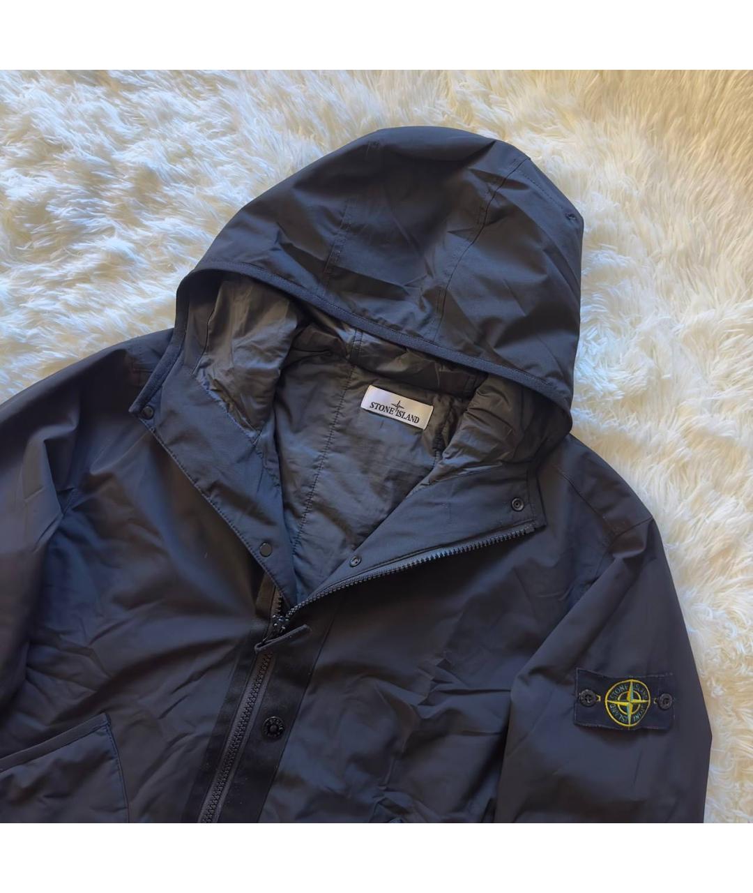 STONE ISLAND Темно-синяя полиэстеровая куртка, фото 3