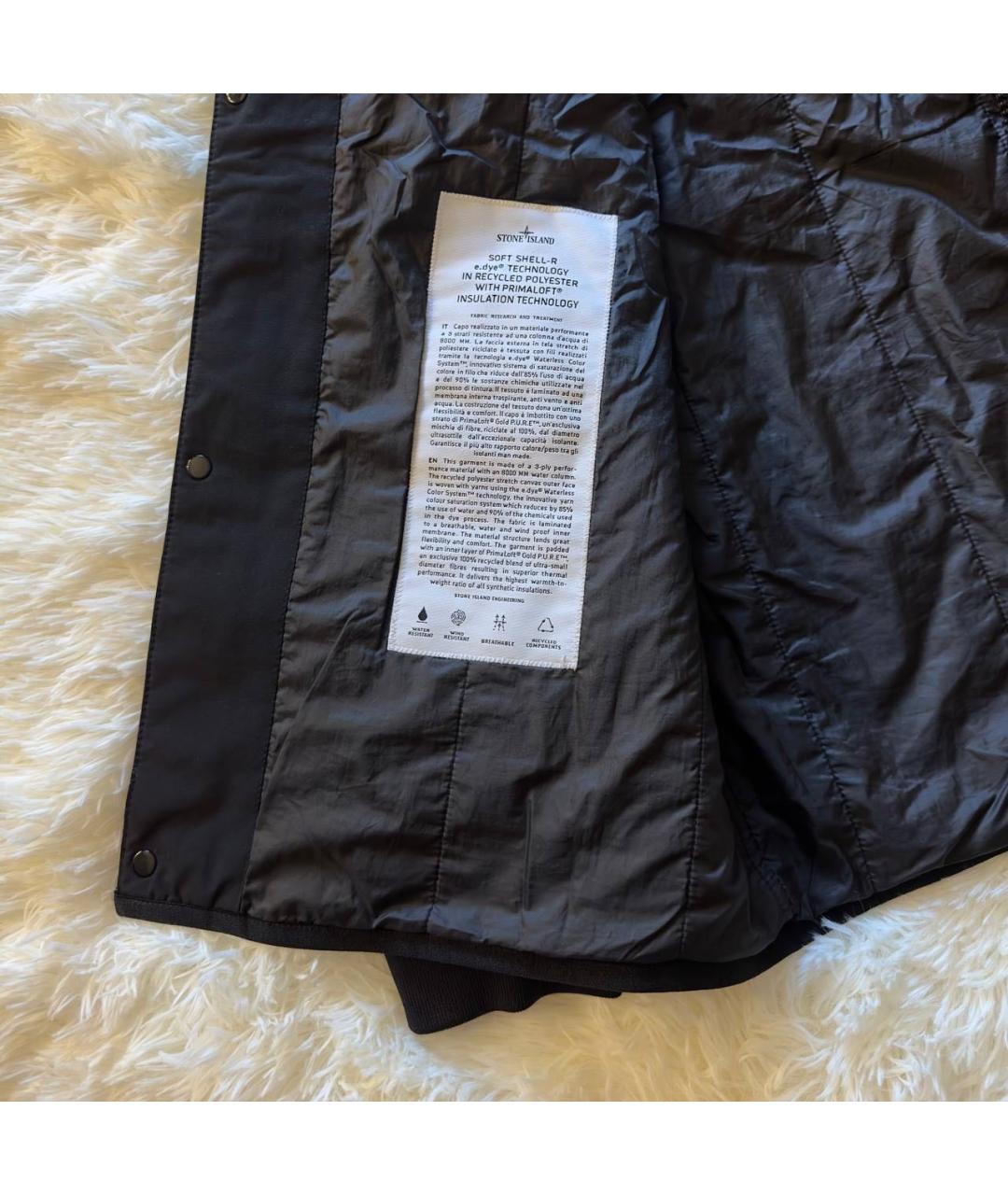STONE ISLAND Темно-синяя полиэстеровая куртка, фото 4