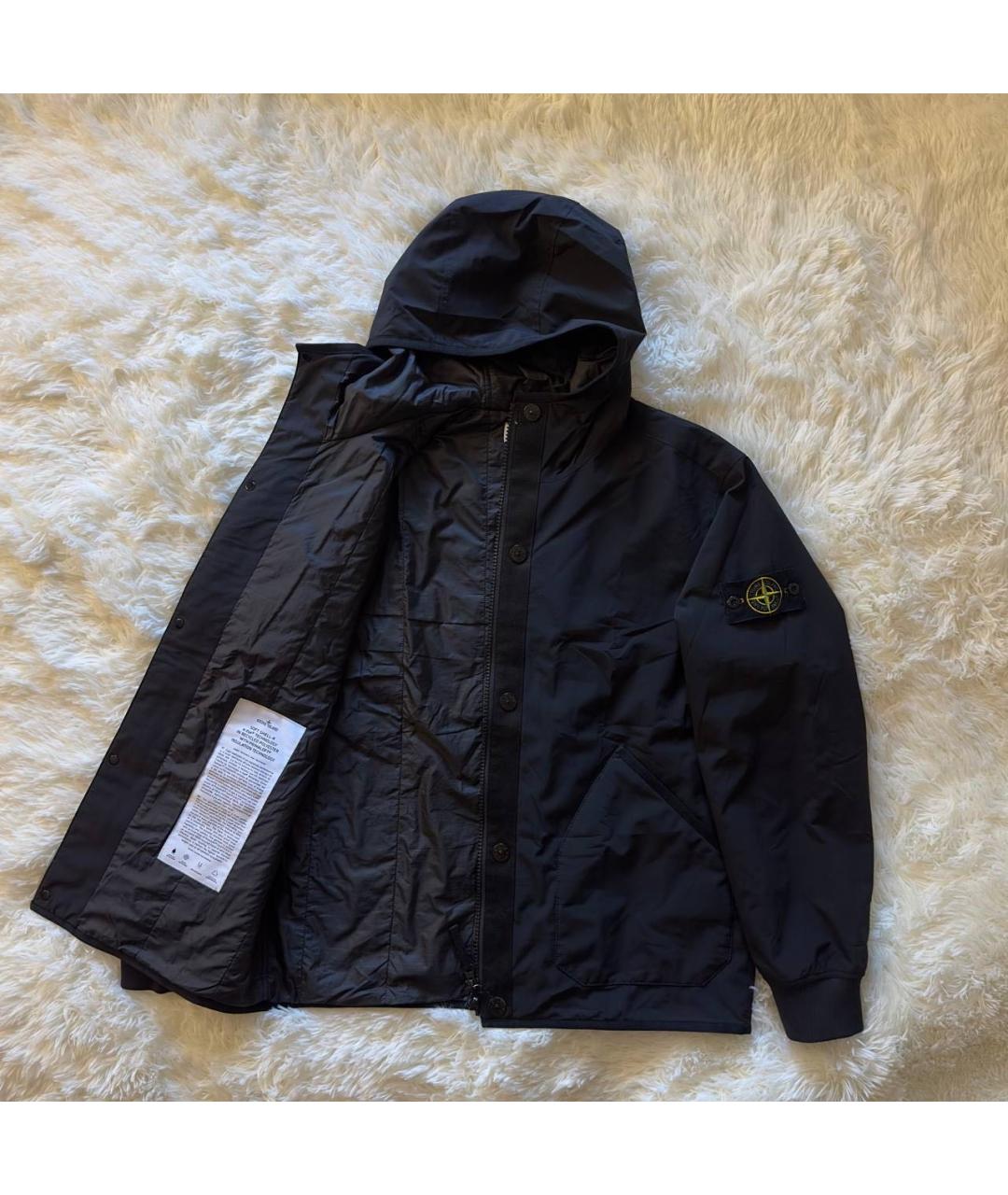 STONE ISLAND Темно-синяя полиэстеровая куртка, фото 2