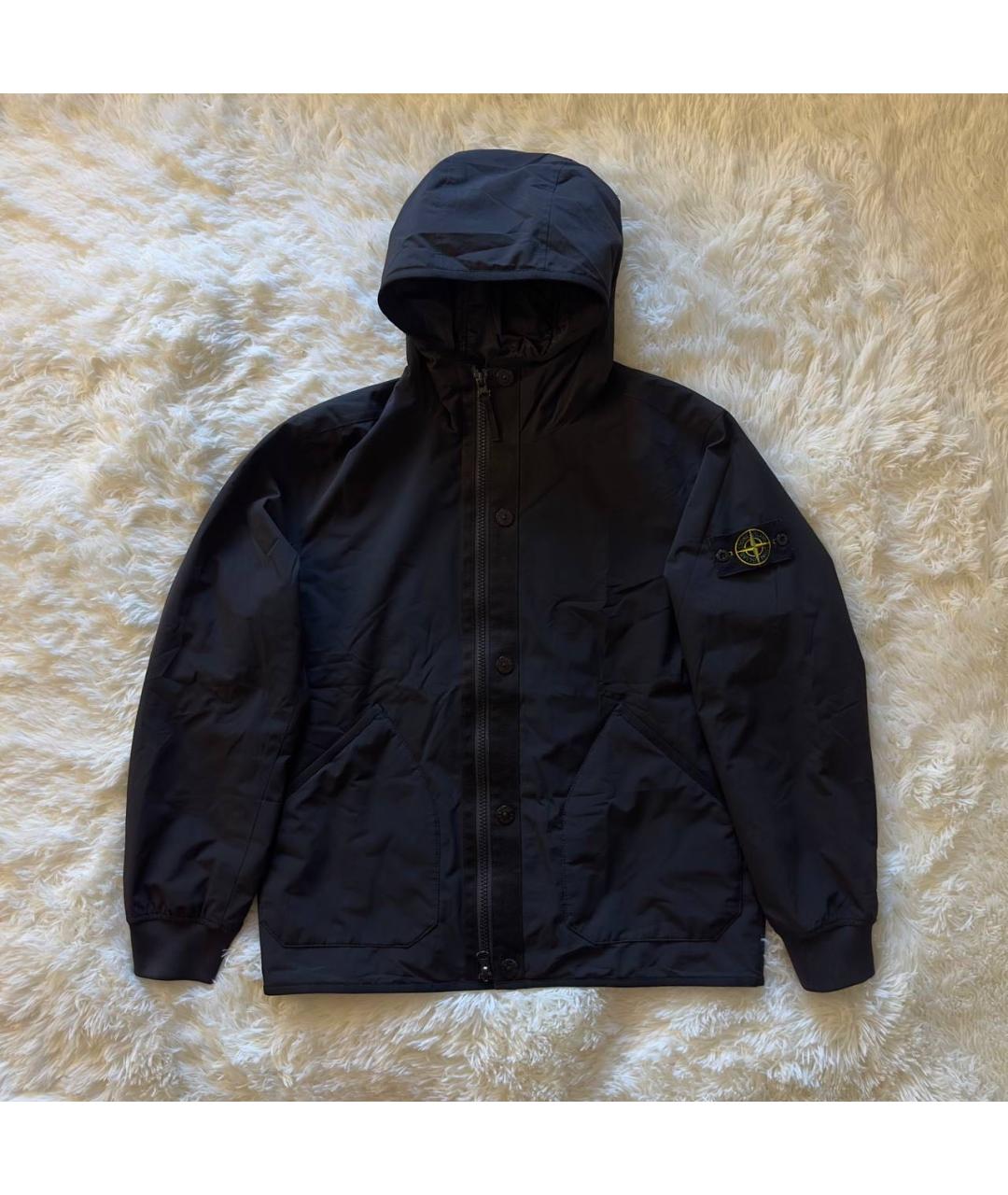 STONE ISLAND Темно-синяя полиэстеровая куртка, фото 5