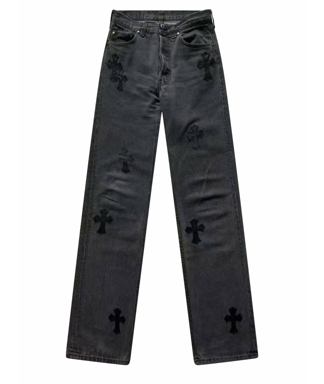CHROME HEARTS Серые хлопковые прямые джинсы, фото 1