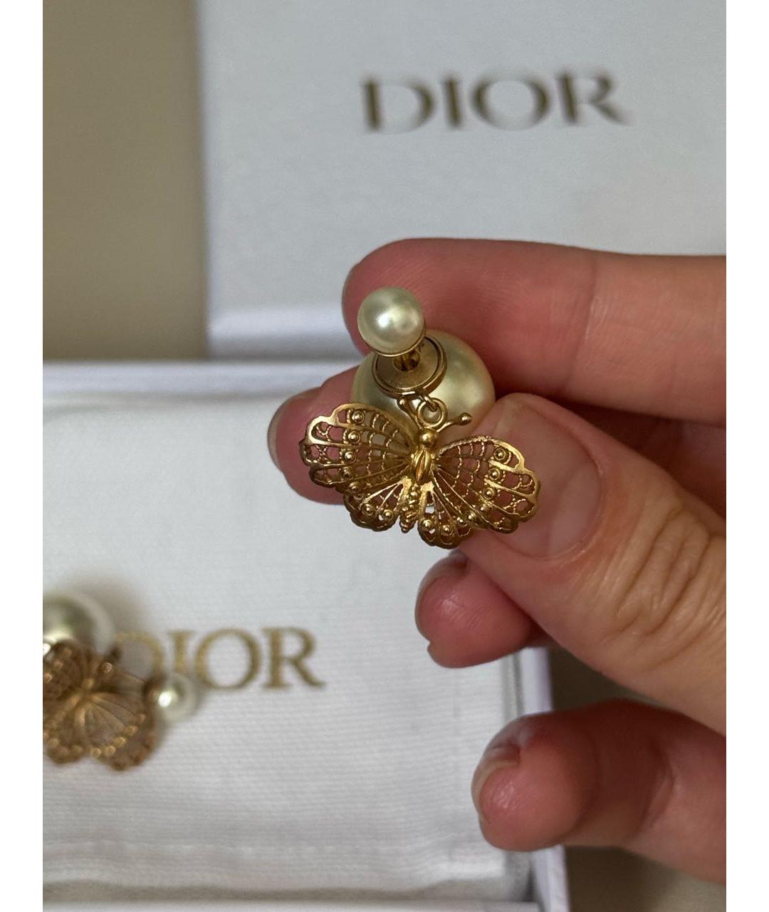 CHRISTIAN DIOR Золотые жемчужные серьги, фото 2