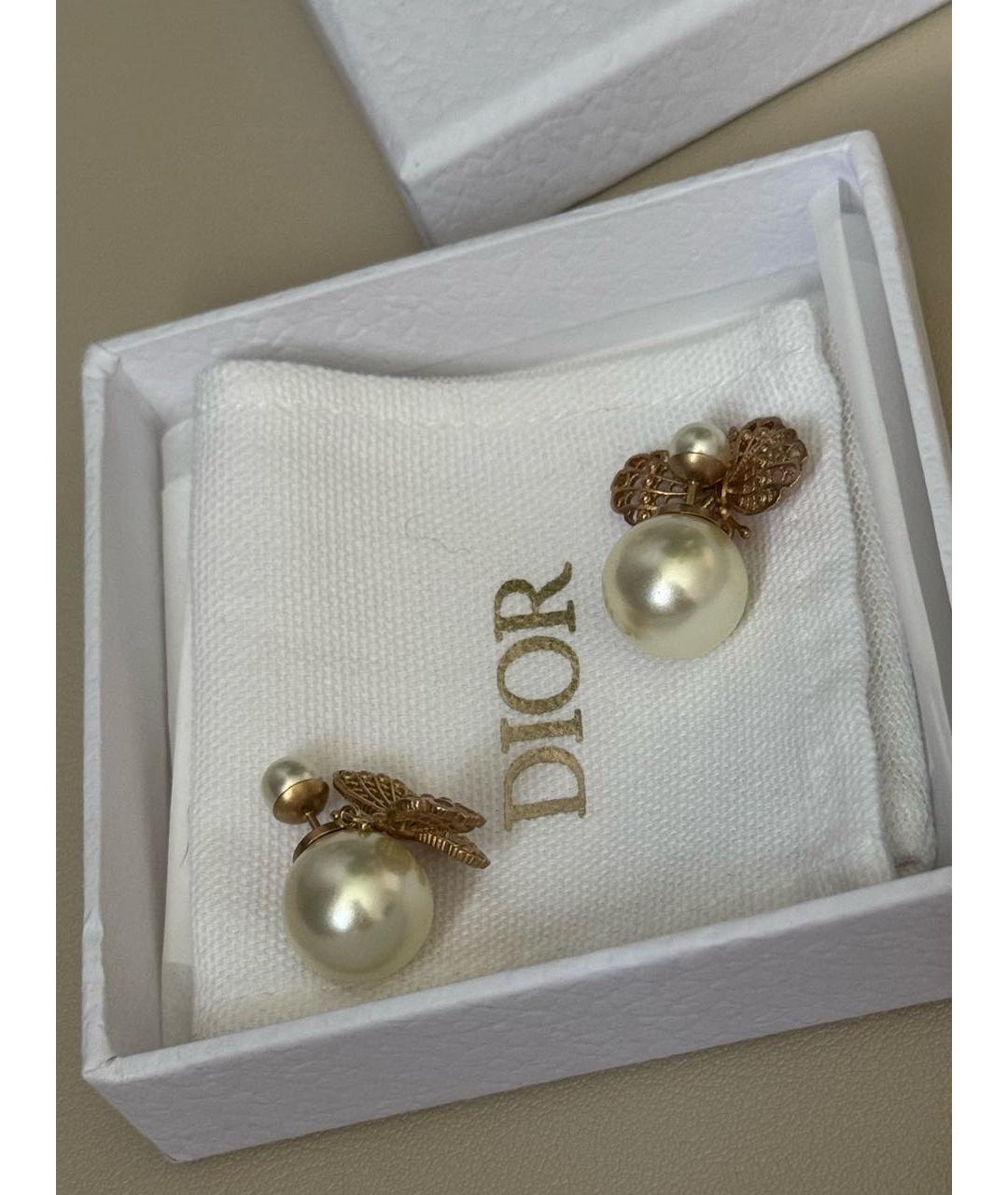 CHRISTIAN DIOR Золотые жемчужные серьги, фото 3