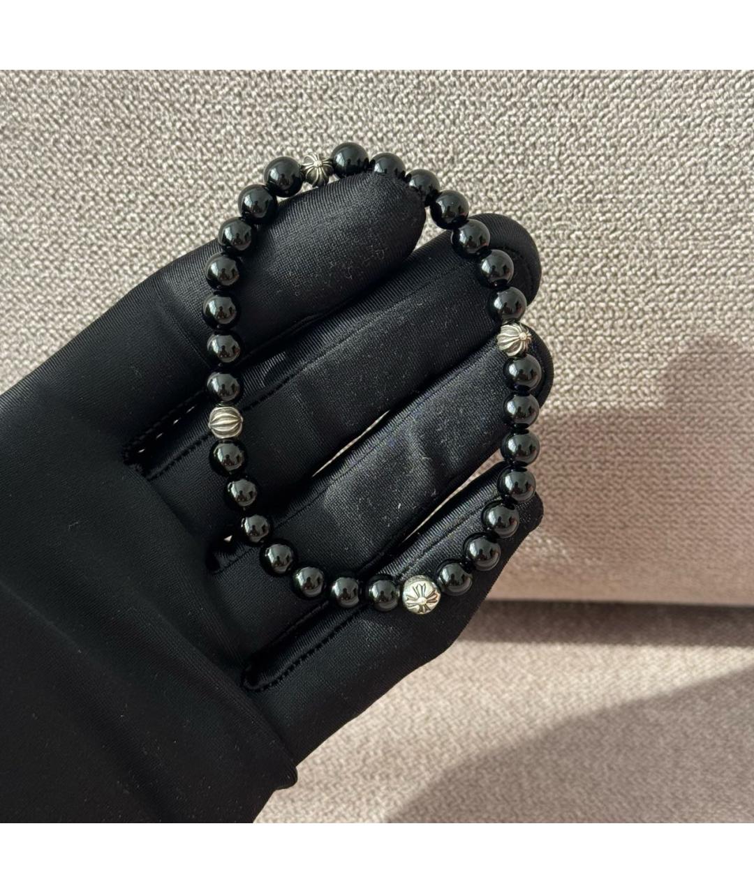 CHROME HEARTS Черный серебряный браслет, фото 4