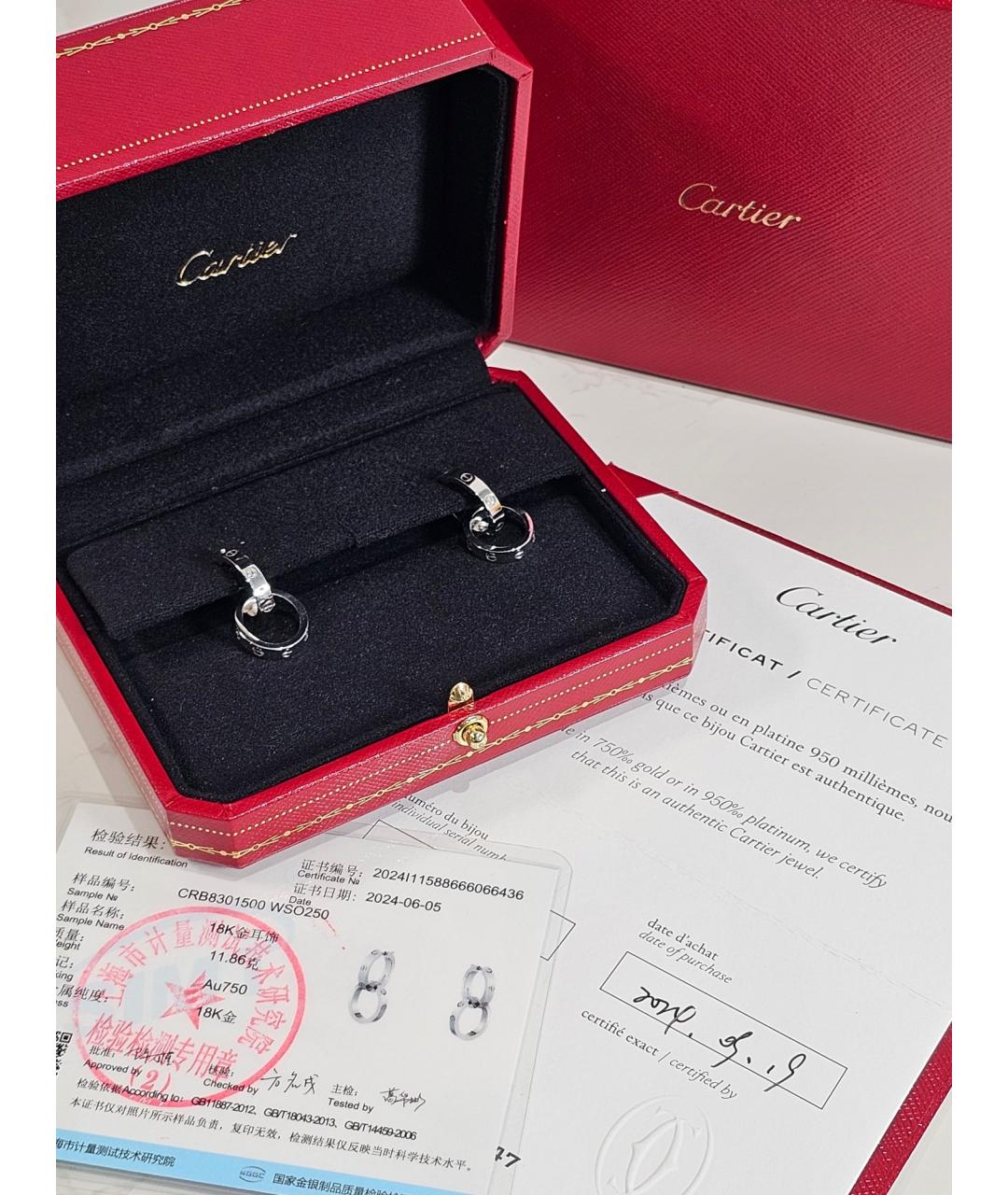 CARTIER Серебряные серьги из белого золота, фото 2