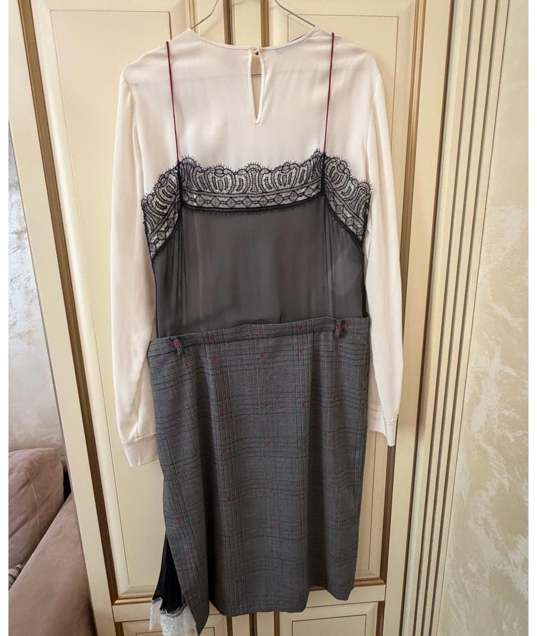 ALBERTA FERRETTI Белое ацетатное повседневное платье, фото 2