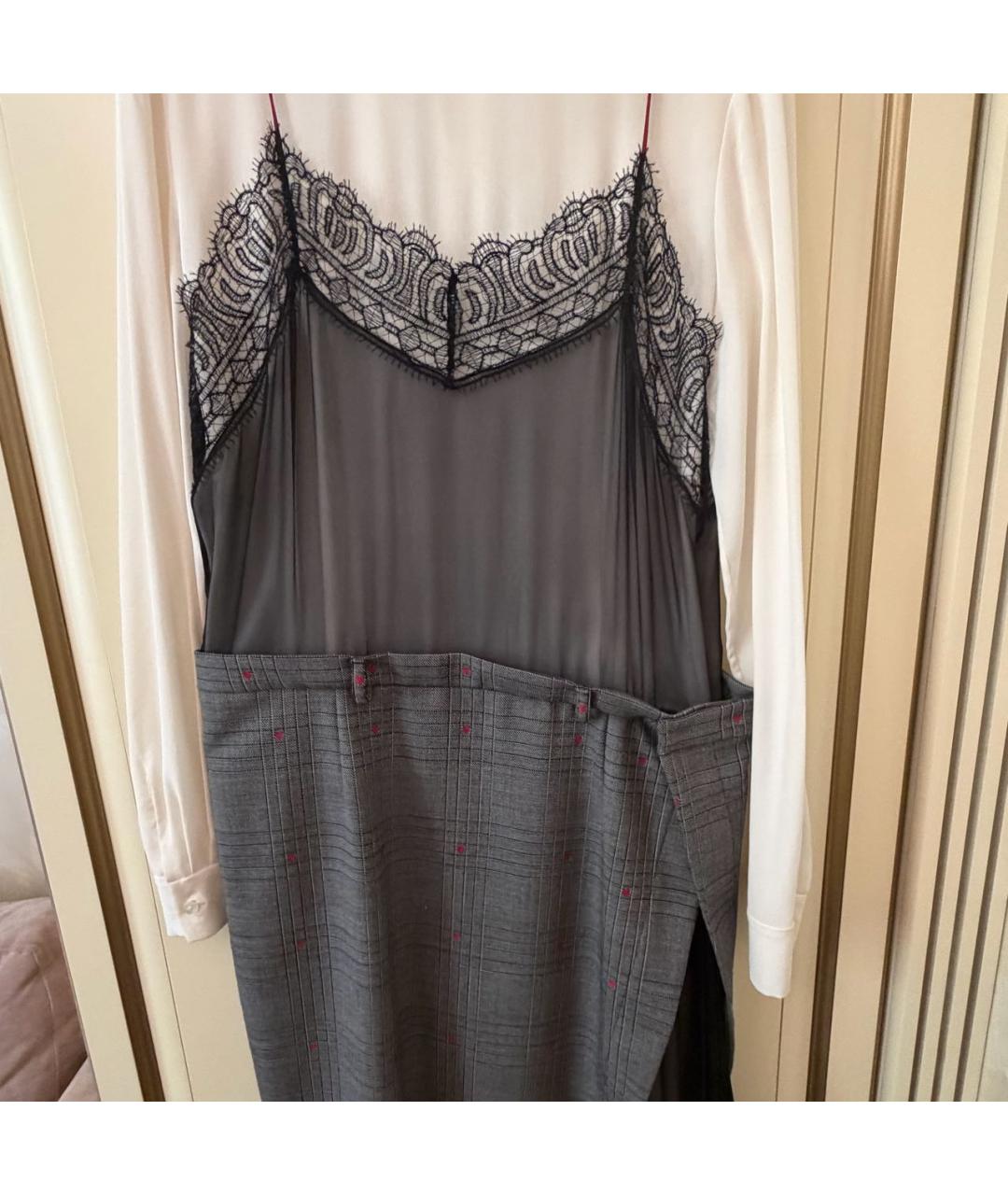 ALBERTA FERRETTI Белое ацетатное повседневное платье, фото 4