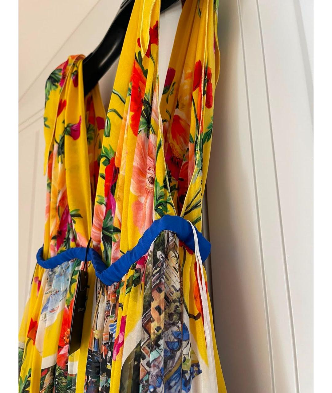 DOLCE&GABBANA Мульти шелковое коктейльное платье, фото 5