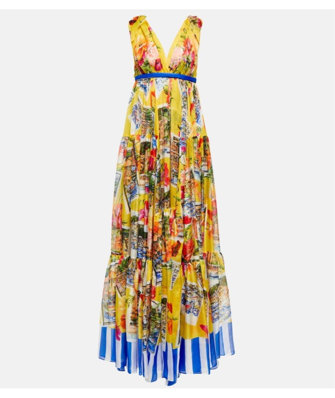 DOLCE&GABBANA Мульти шелковое коктейльное платье, фото 9