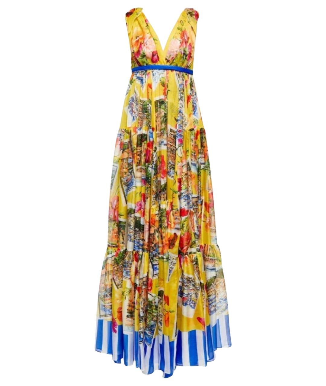 DOLCE&GABBANA Мульти шелковое коктейльное платье, фото 1