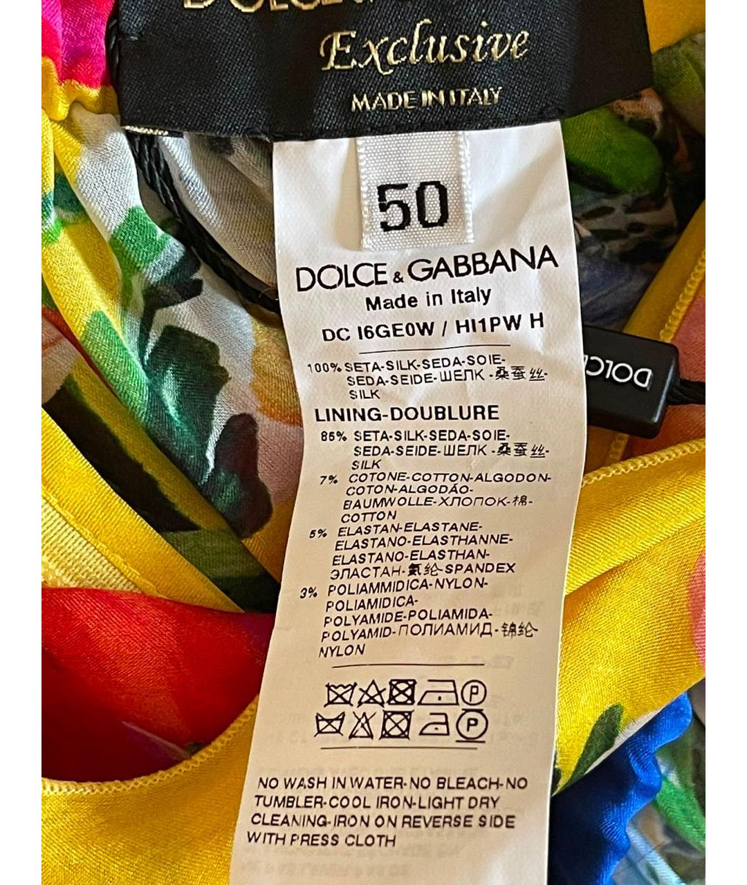 DOLCE&GABBANA Мульти шелковое коктейльное платье, фото 6
