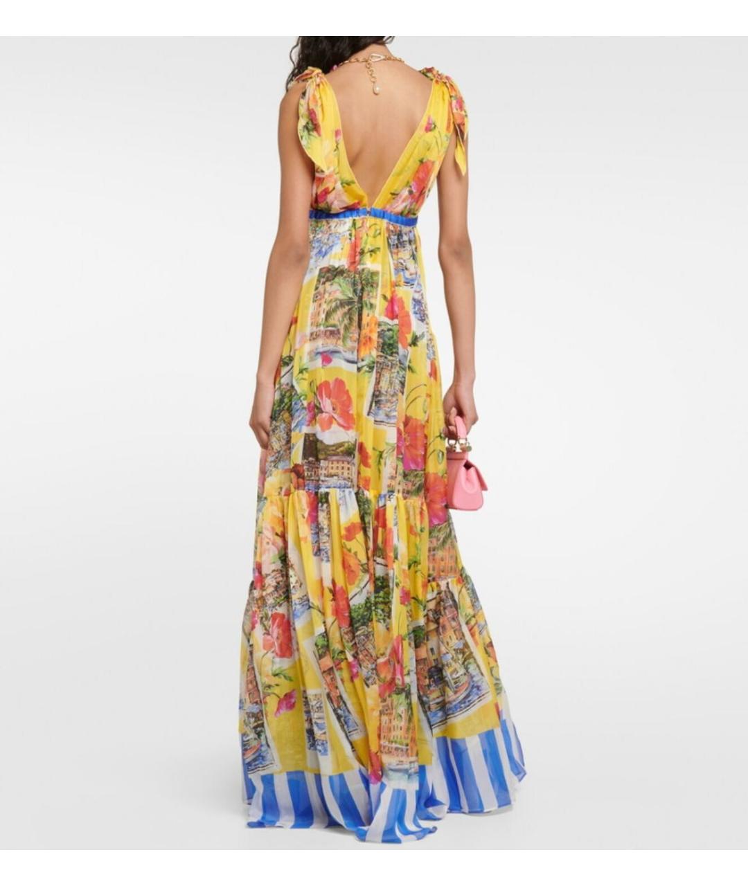DOLCE&GABBANA Мульти шелковое коктейльное платье, фото 8