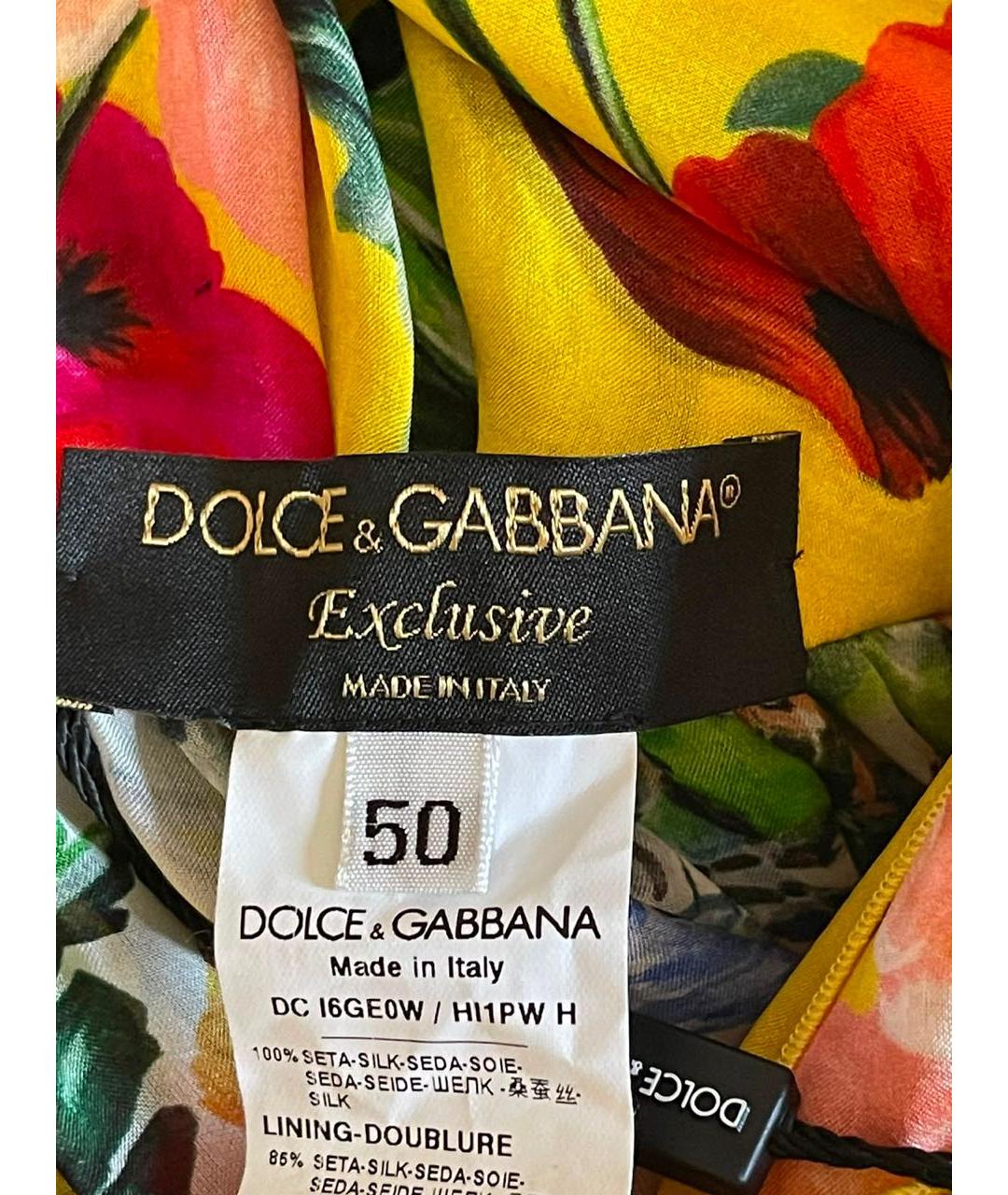 DOLCE&GABBANA Мульти шелковое коктейльное платье, фото 4