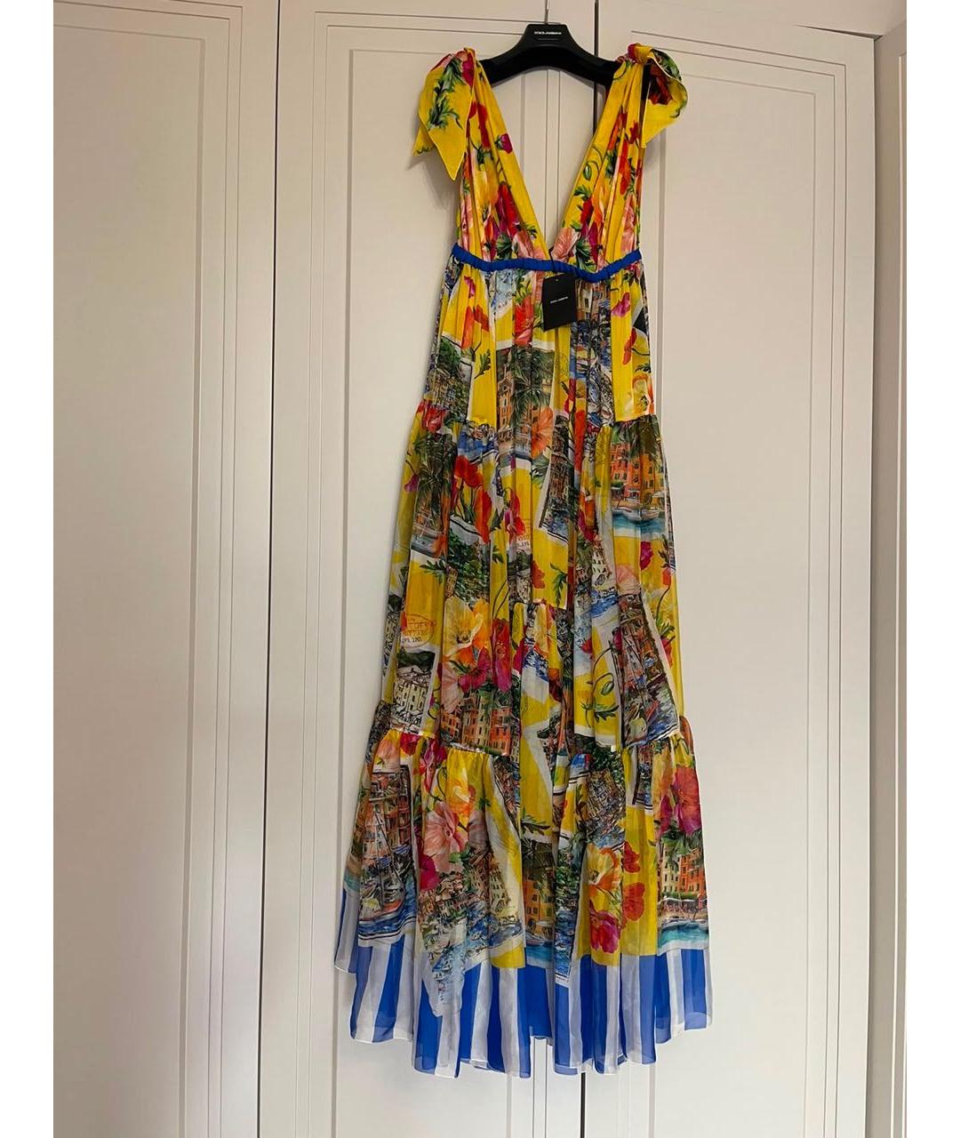 DOLCE&GABBANA Мульти шелковое коктейльное платье, фото 2