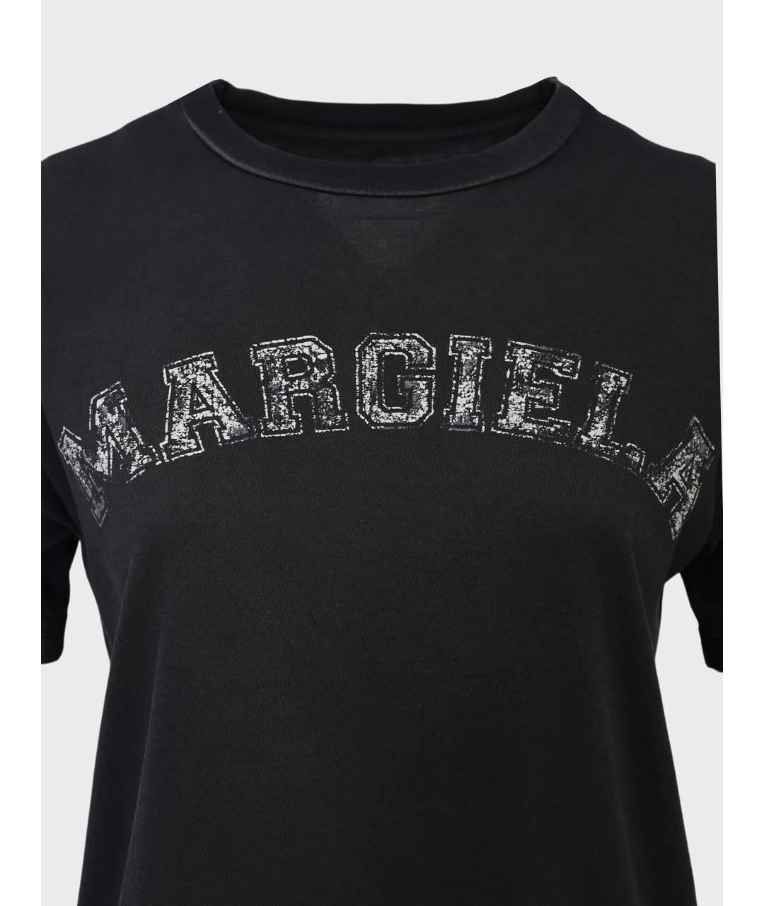 MAISON MARGIELA Черная хлопковая футболка, фото 4