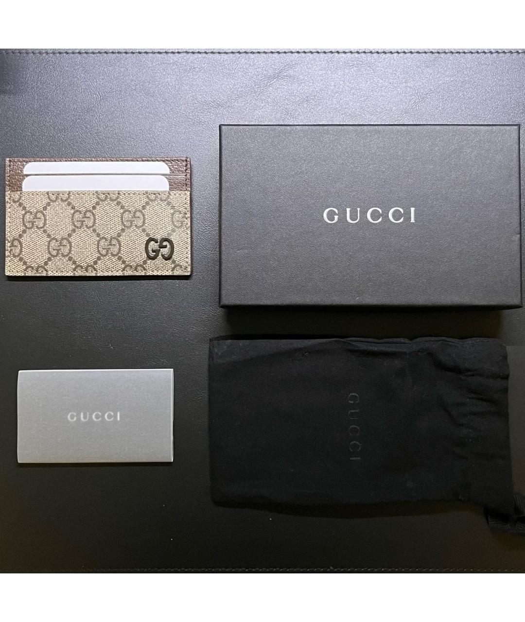 GUCCI Бежевый кожаный кардхолдер, фото 3