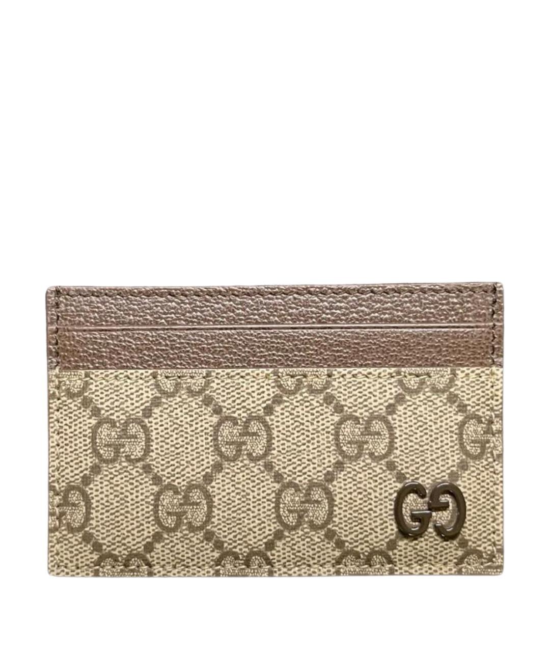 GUCCI Бежевый кожаный кардхолдер, фото 1