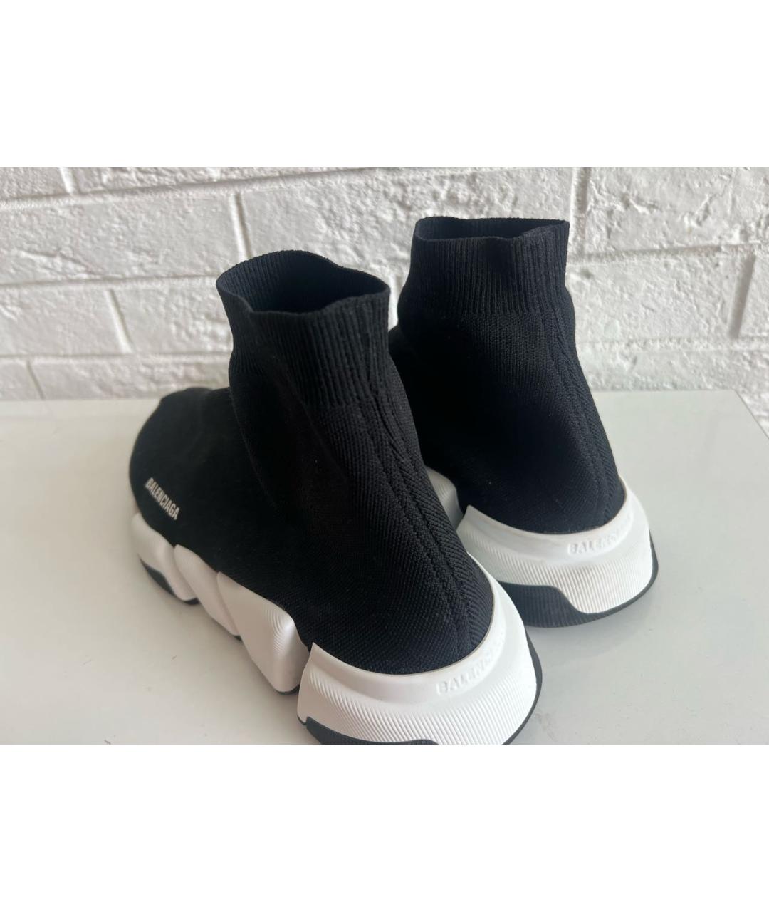 BALENCIAGA Черные текстильные высокие кроссовки / кеды, фото 3