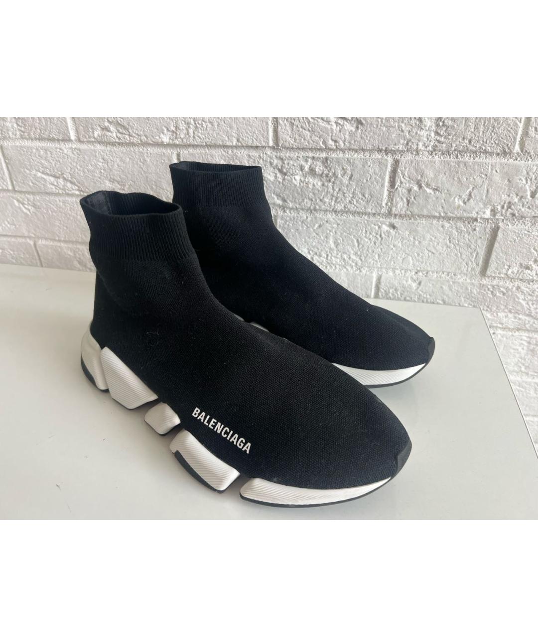 BALENCIAGA Черные текстильные высокие кроссовки / кеды, фото 5
