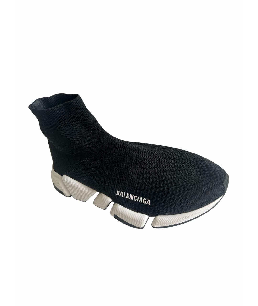 BALENCIAGA Черные текстильные высокие кроссовки / кеды, фото 1