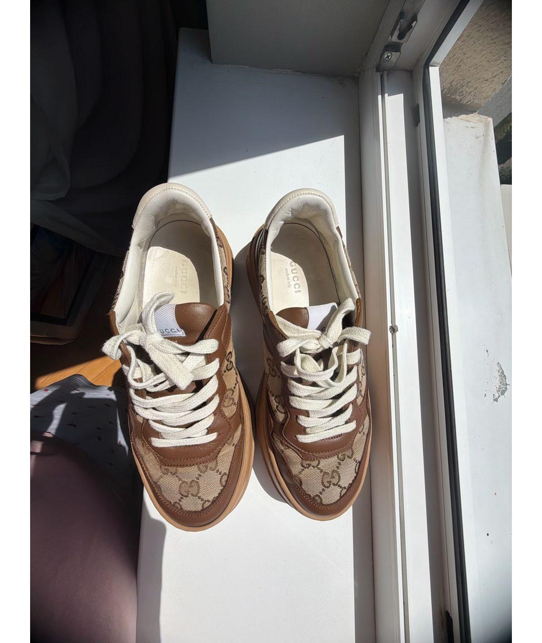 GUCCI Коричневые кеды, фото 4