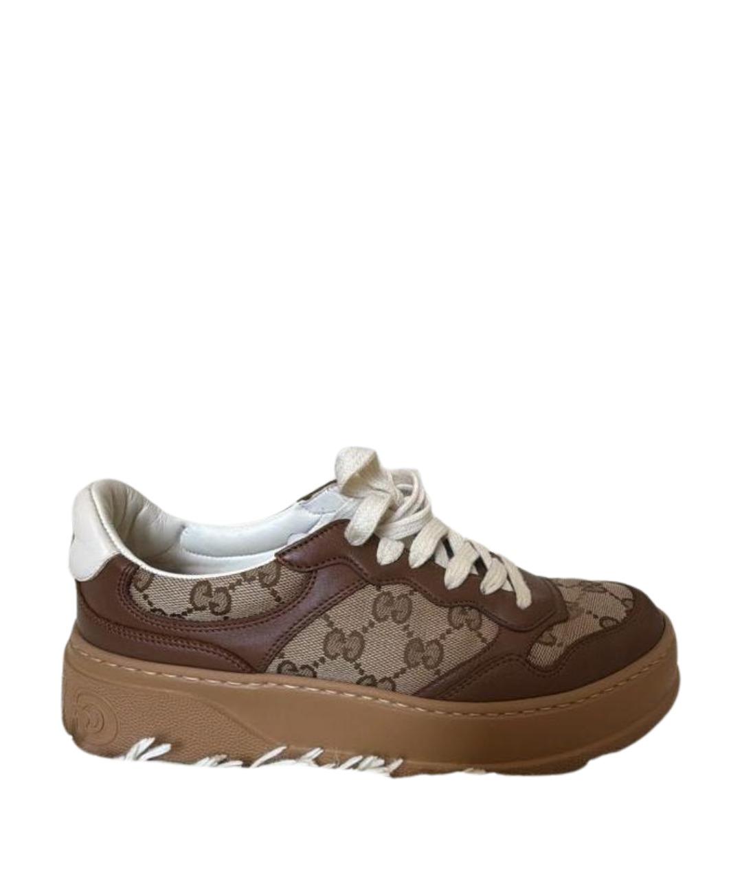GUCCI Коричневые кеды, фото 2