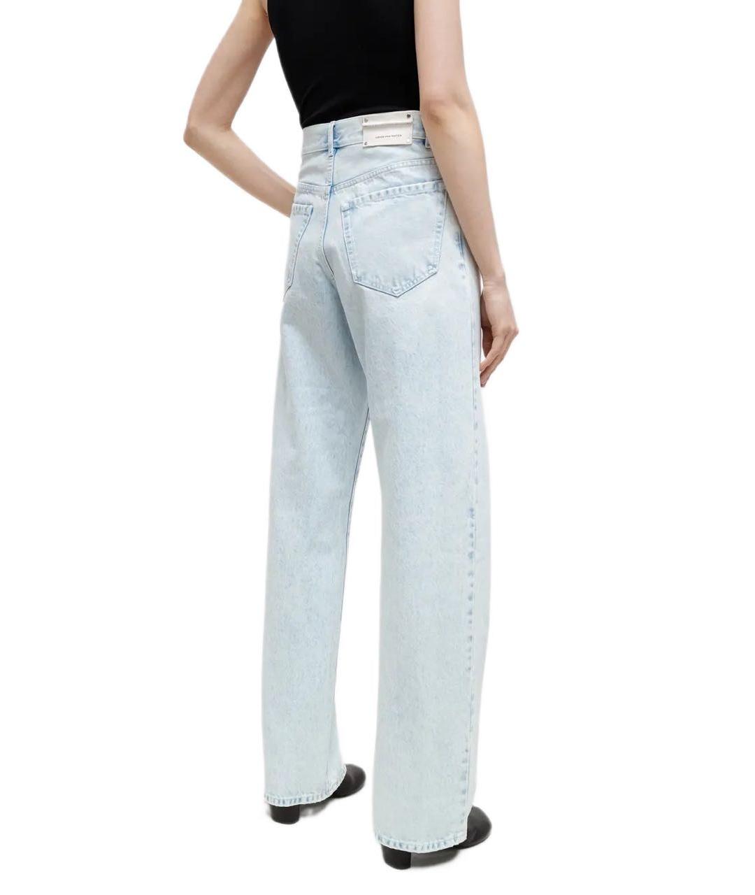DRIES VAN NOTEN Голубые хлопковые прямые джинсы, фото 4