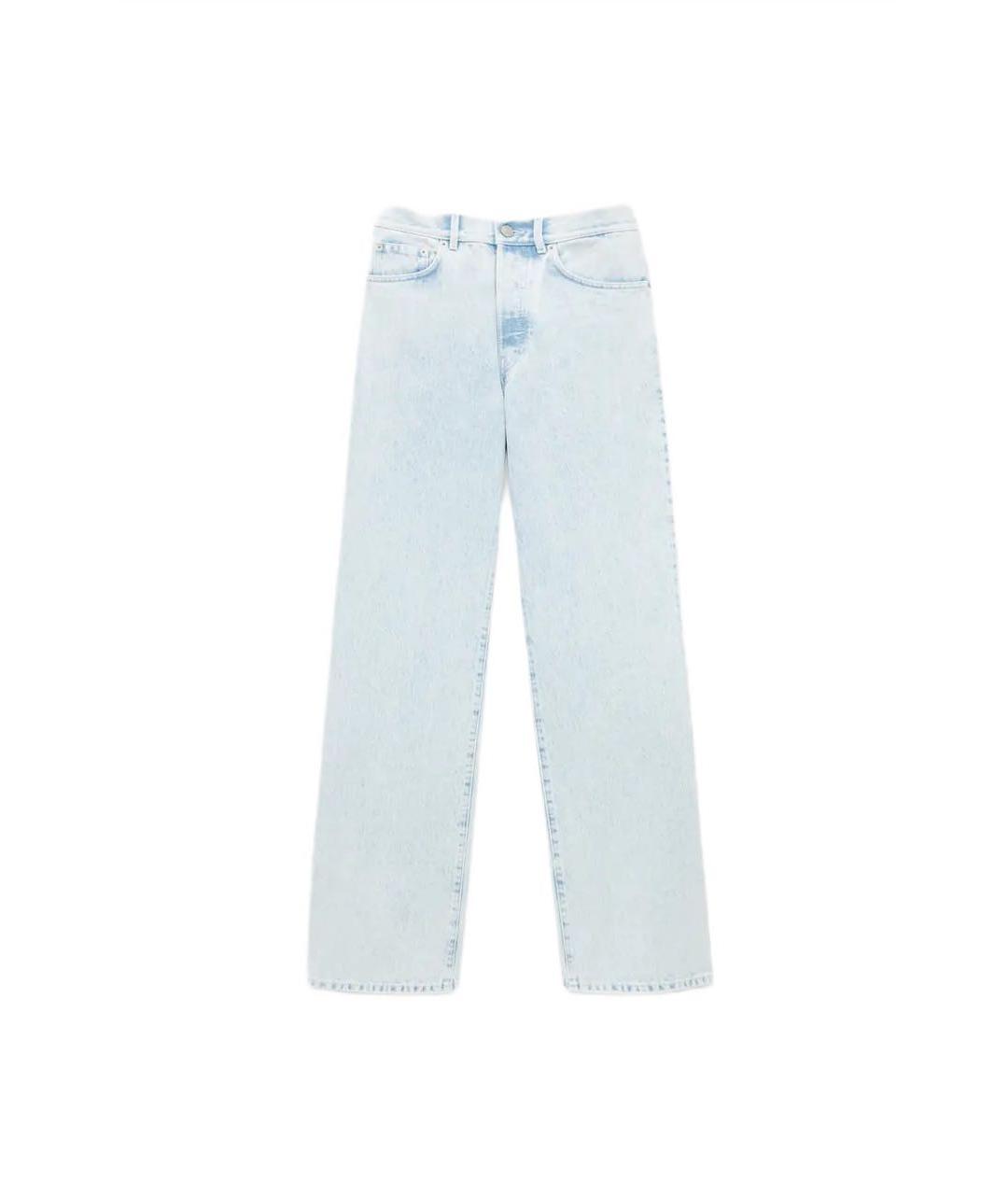 DRIES VAN NOTEN Голубые хлопковые прямые джинсы, фото 1