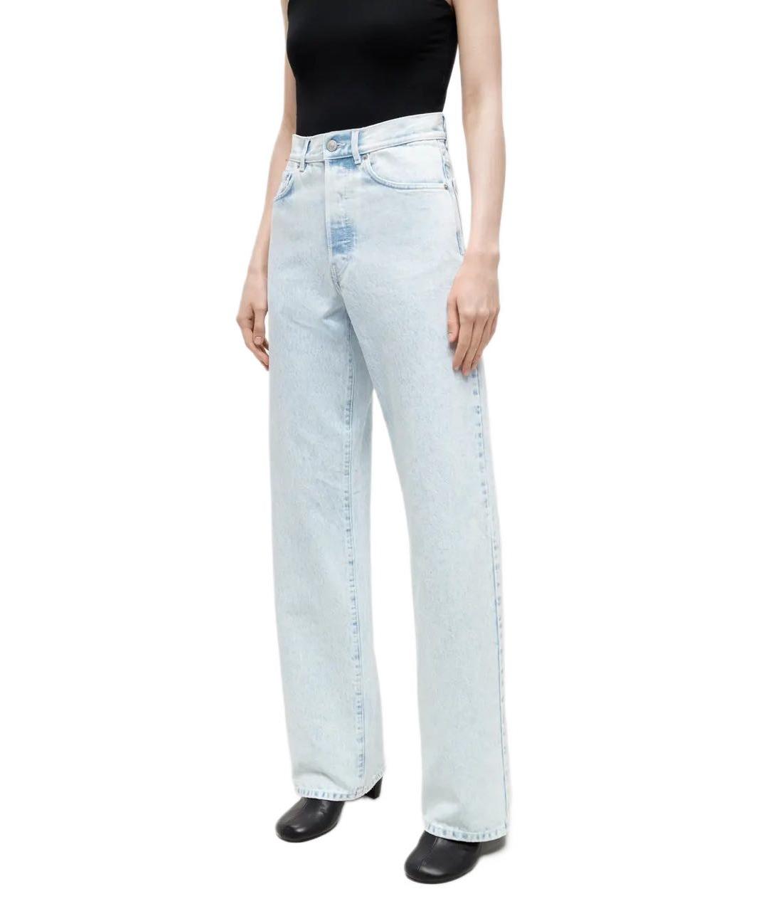 DRIES VAN NOTEN Голубые хлопковые прямые джинсы, фото 3