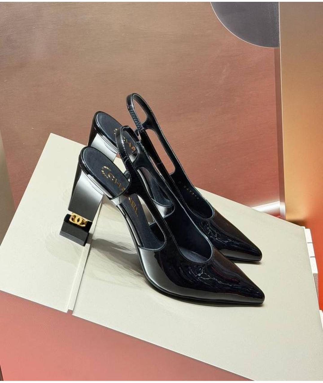 CHANEL Черные туфли из лакированной кожи, фото 2