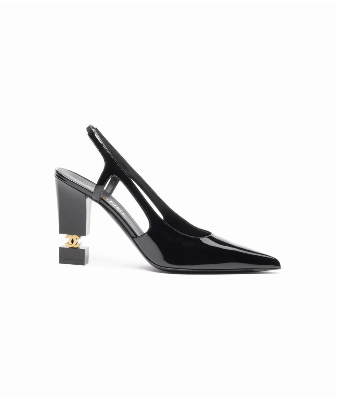 CHANEL Черные туфли из лакированной кожи, фото 4