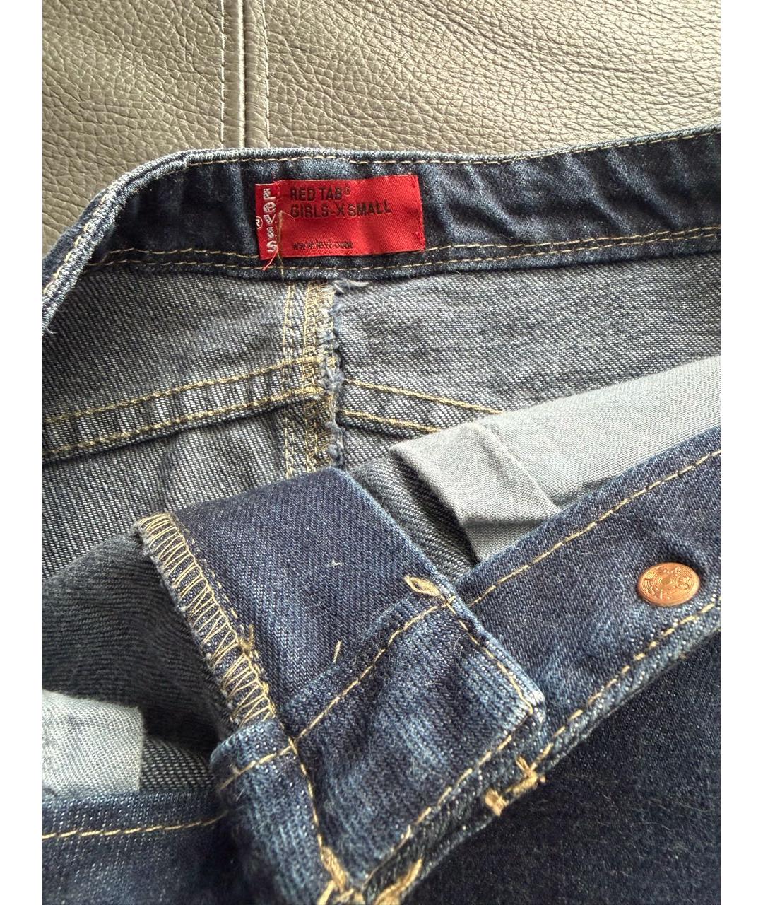 LEVI'S Темно-синяя деним юбка миди, фото 3