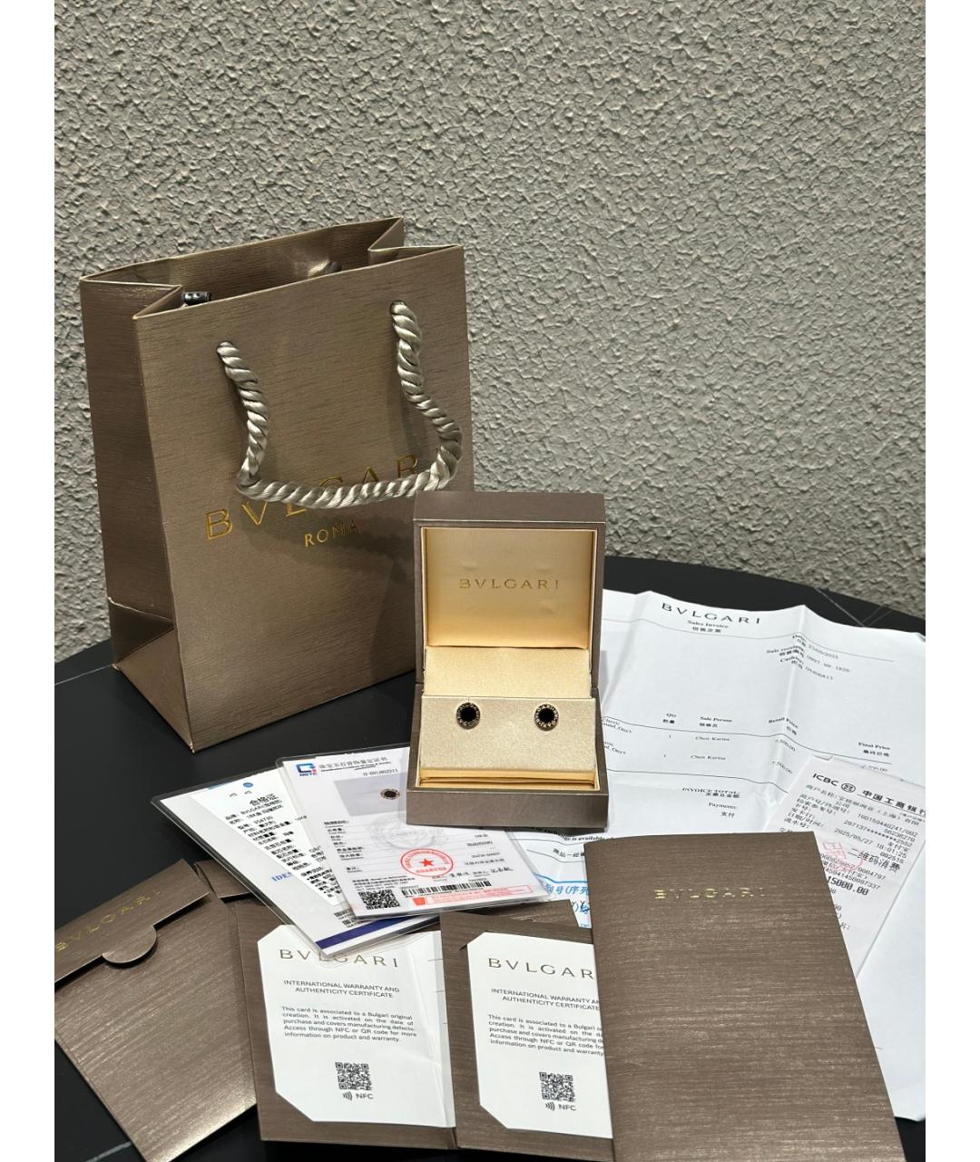 BVLGARI Золотые серьги из розового золота, фото 3