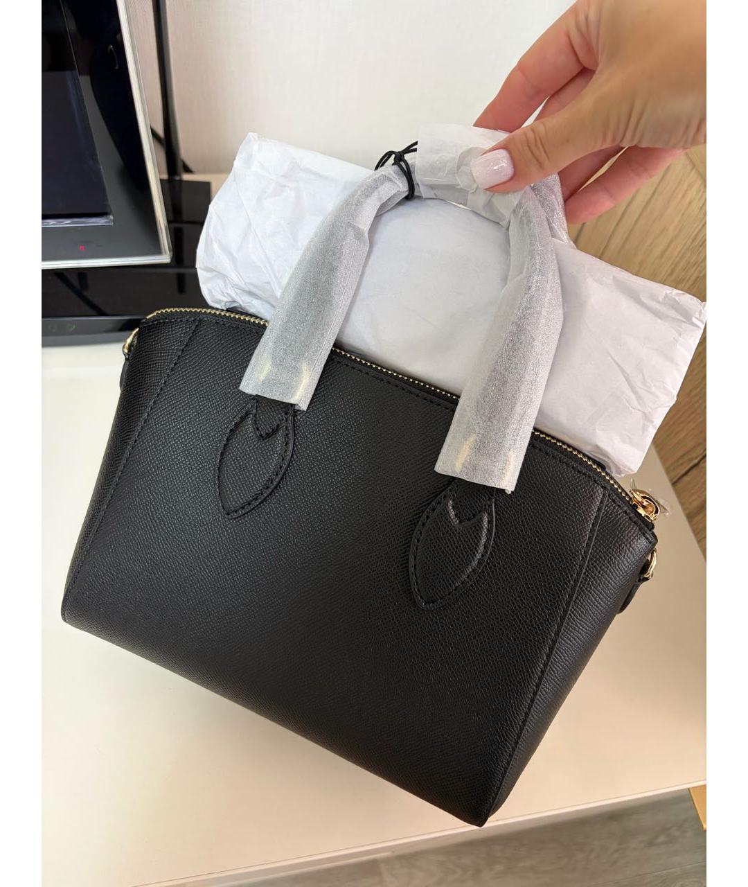 FURLA Черная кожаная сумка с короткими ручками, фото 6