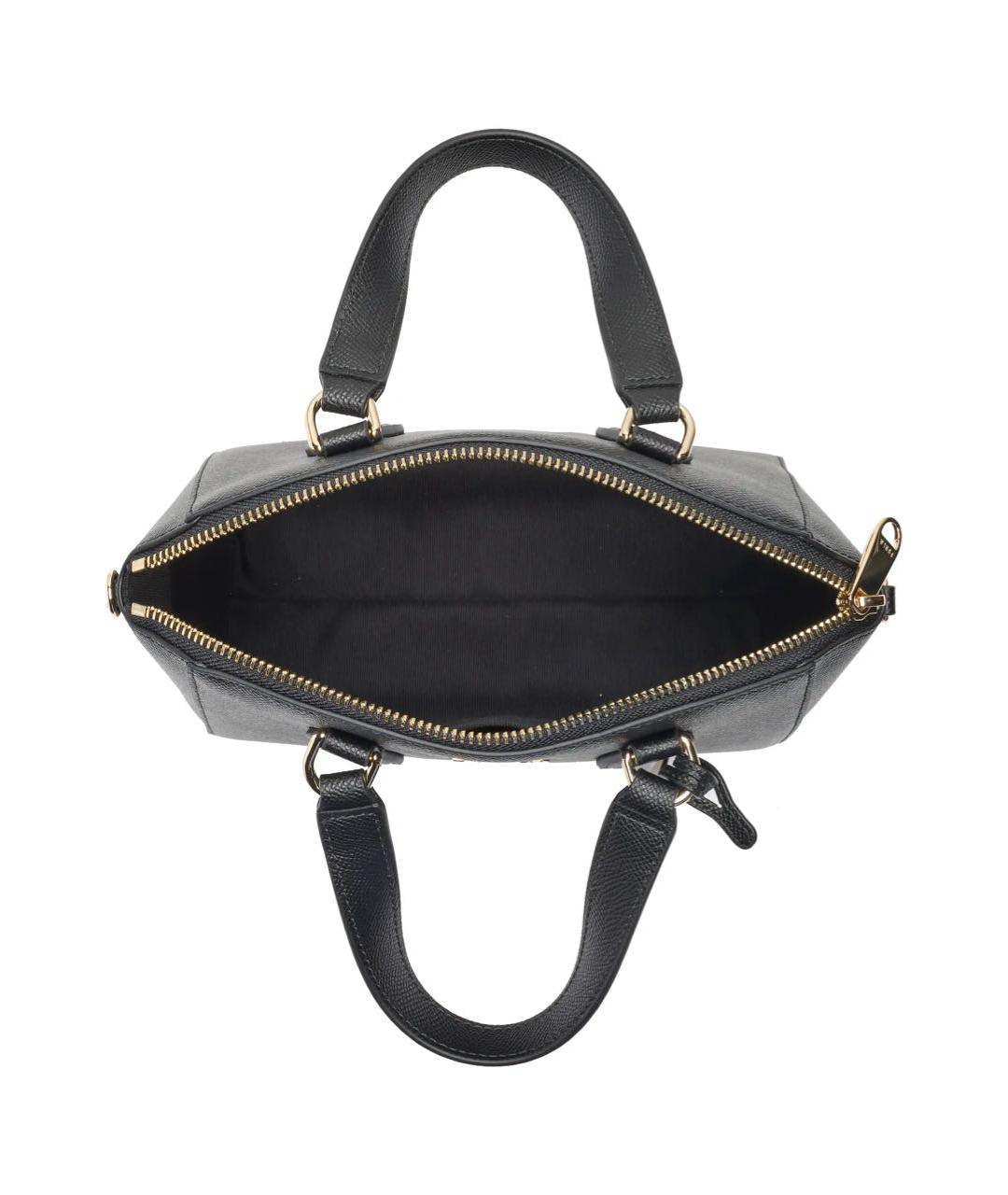 FURLA Черная кожаная сумка с короткими ручками, фото 4