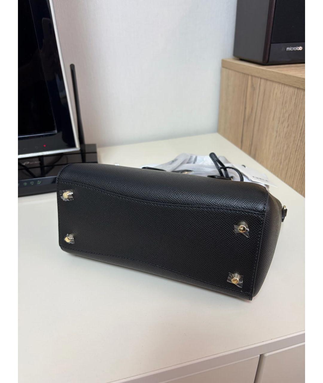 FURLA Черная кожаная сумка с короткими ручками, фото 7