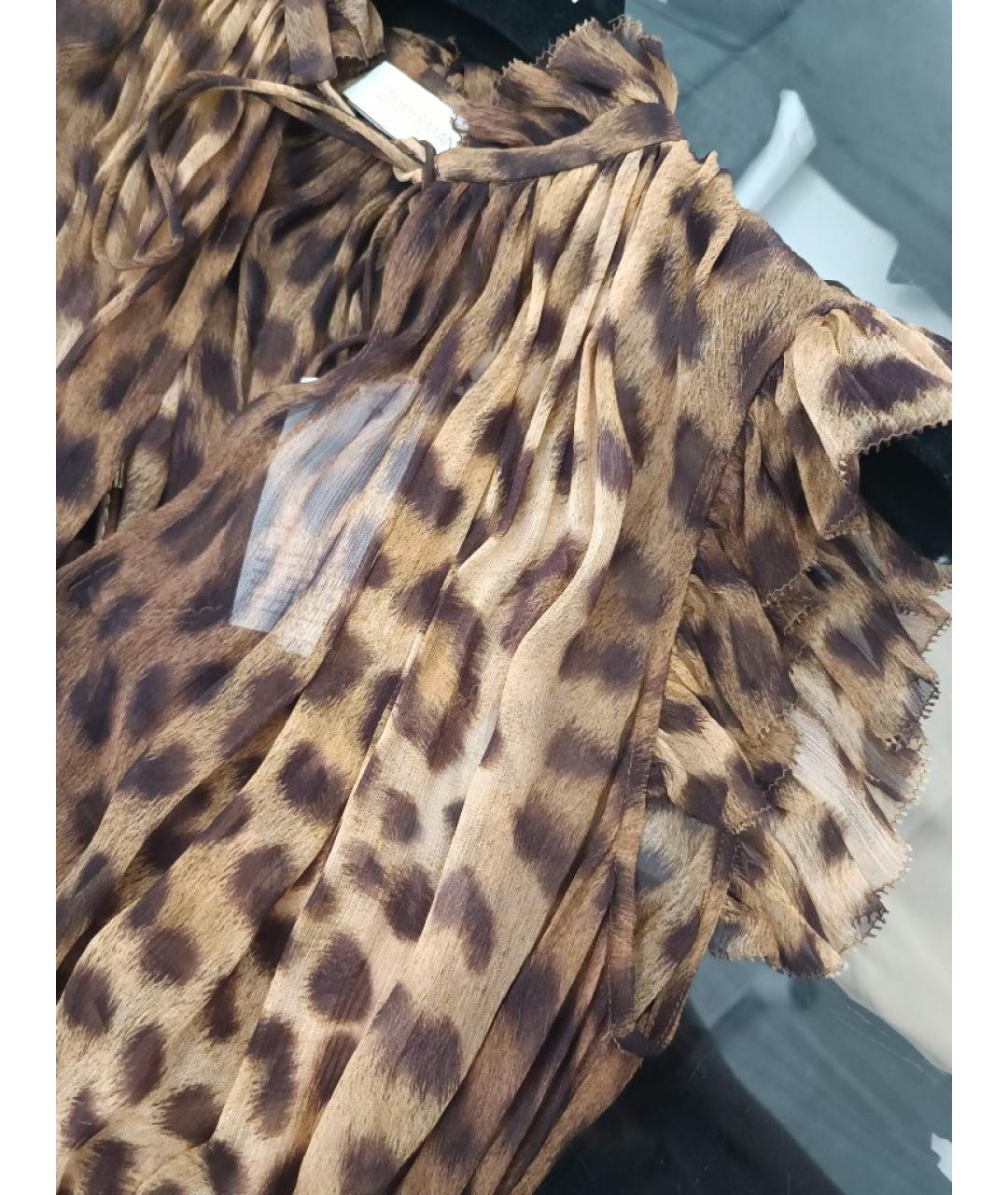 ZIMMERMANN Коричневое вискозное повседневное платье, фото 4