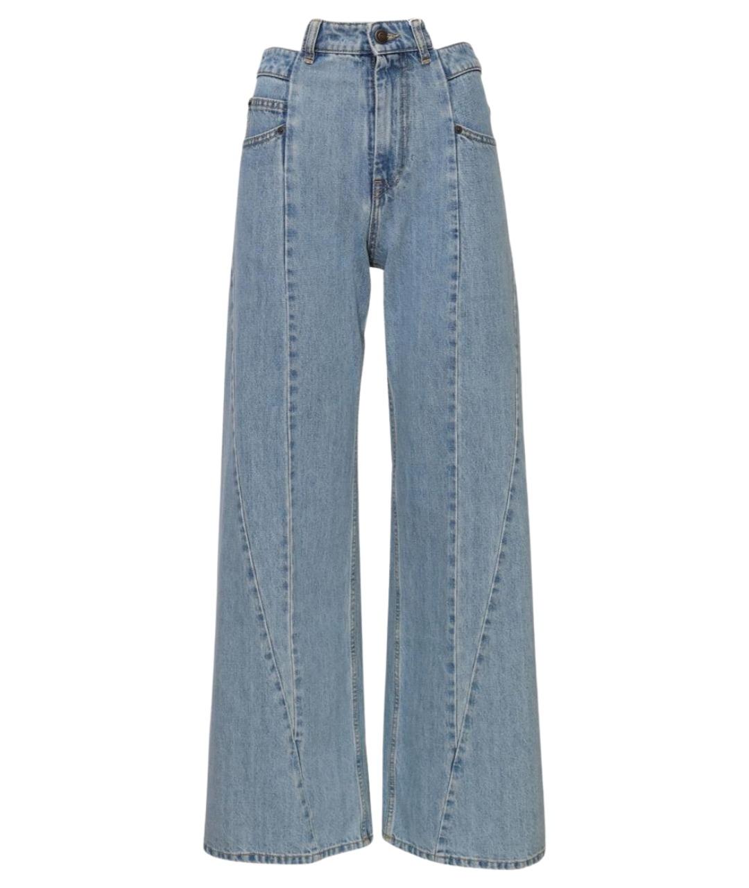 MAISON MARGIELA Голубые хлопковые прямые джинсы, фото 1