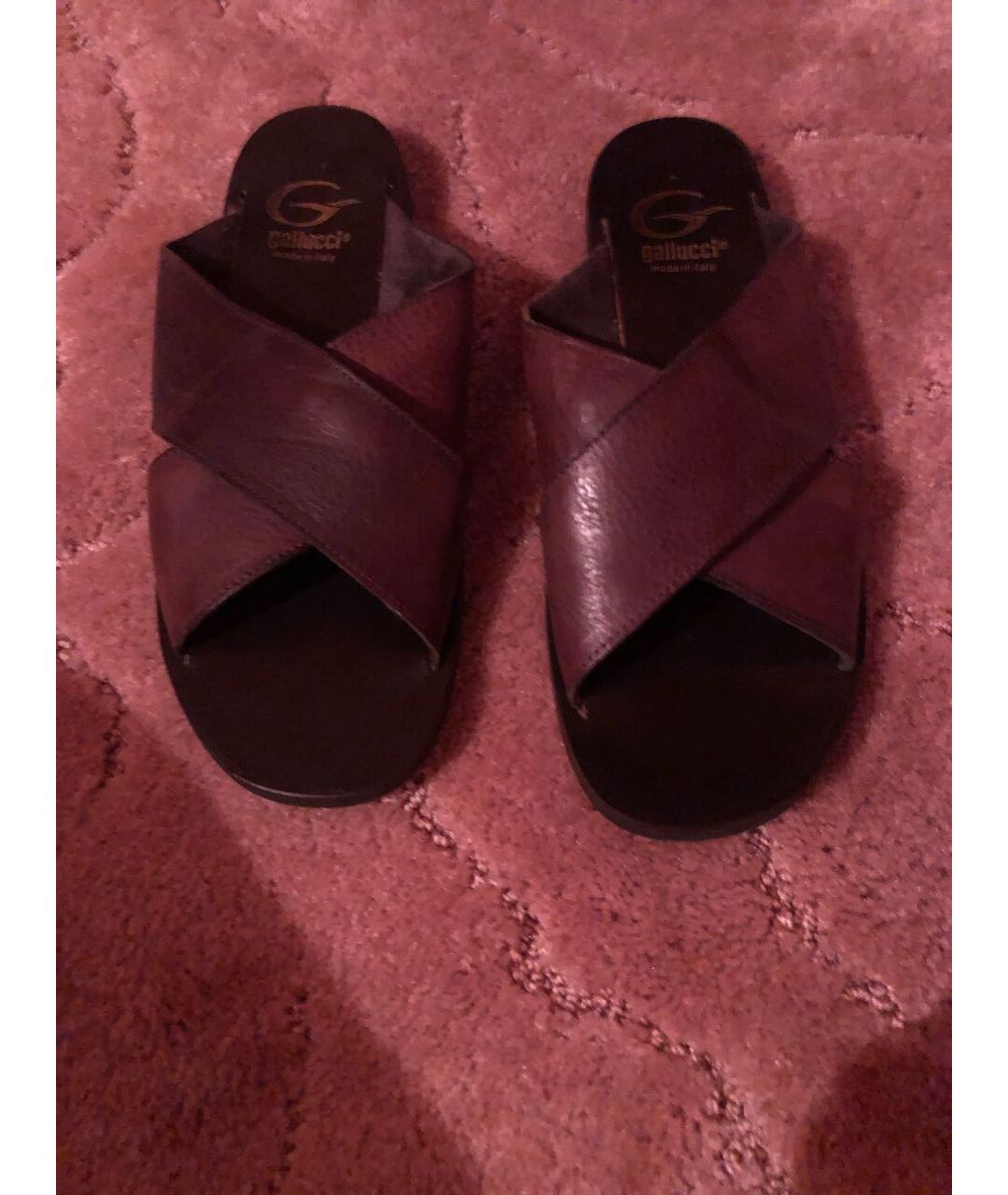 GALLUCCI KIDS Коричневые кожаные сандалии и шлепанцы, фото 2