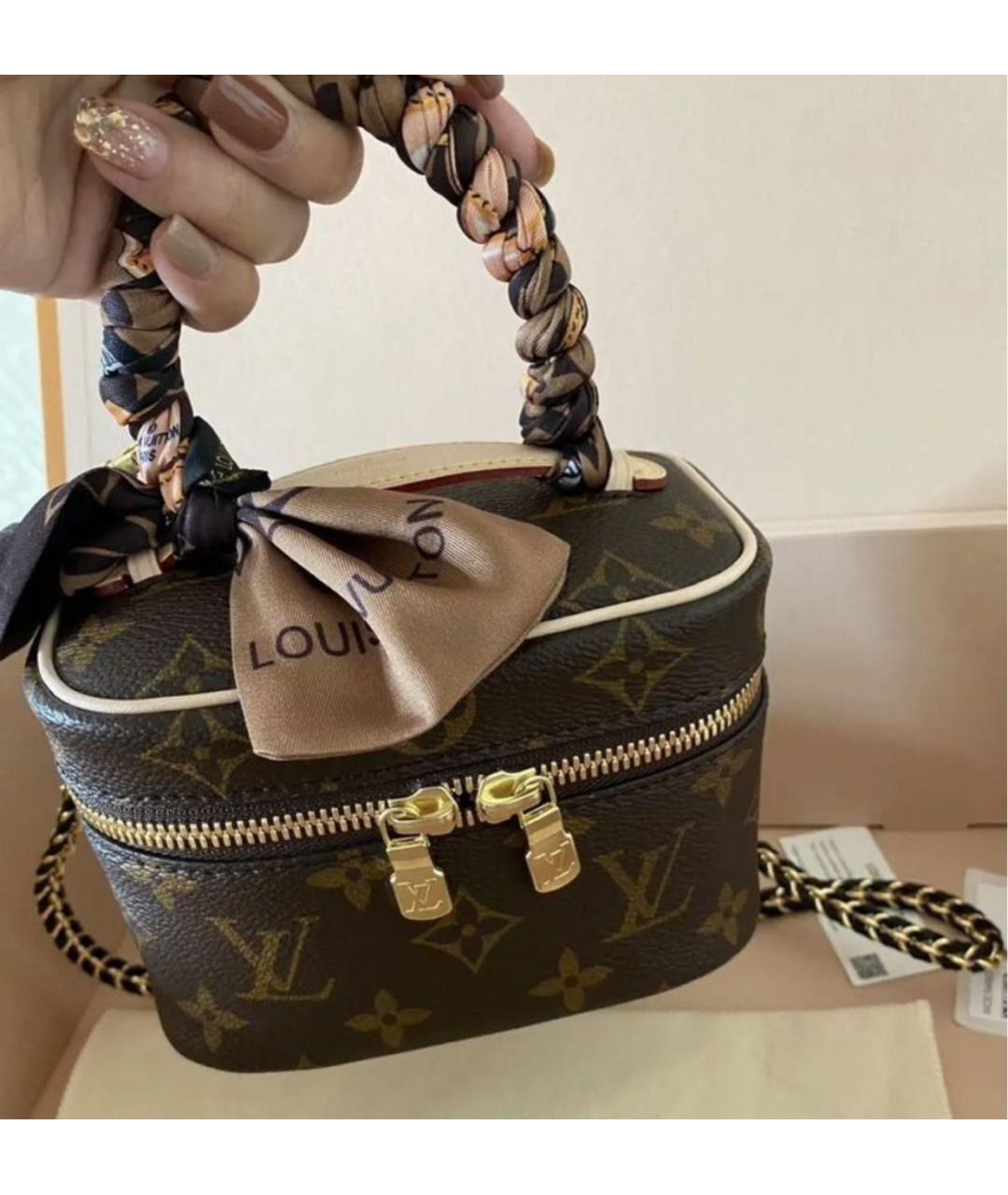 LOUIS VUITTON Коричневая канва сумка с короткими ручками, фото 5