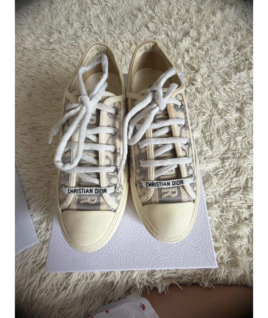 CHRISTIAN DIOR Серые текстильные кеды, фото 3