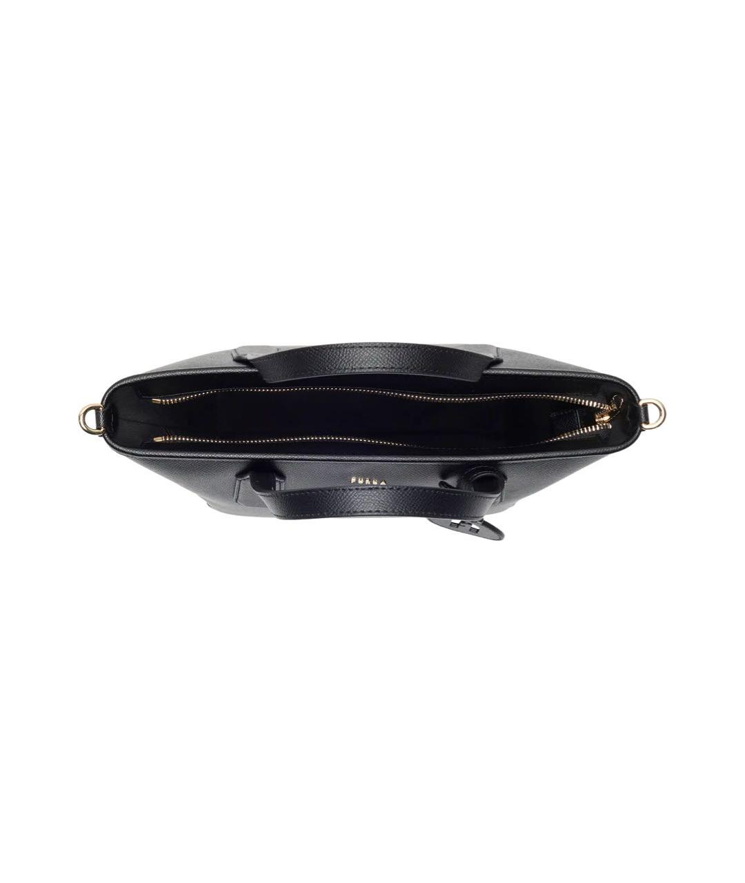 FURLA Черная кожаная сумка тоут, фото 4