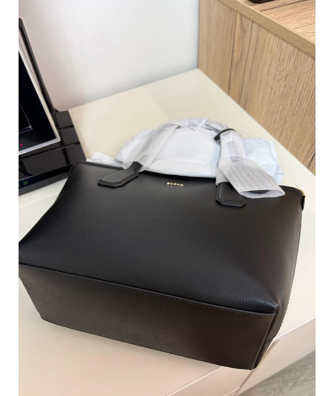 FURLA Черная кожаная сумка тоут, фото 7