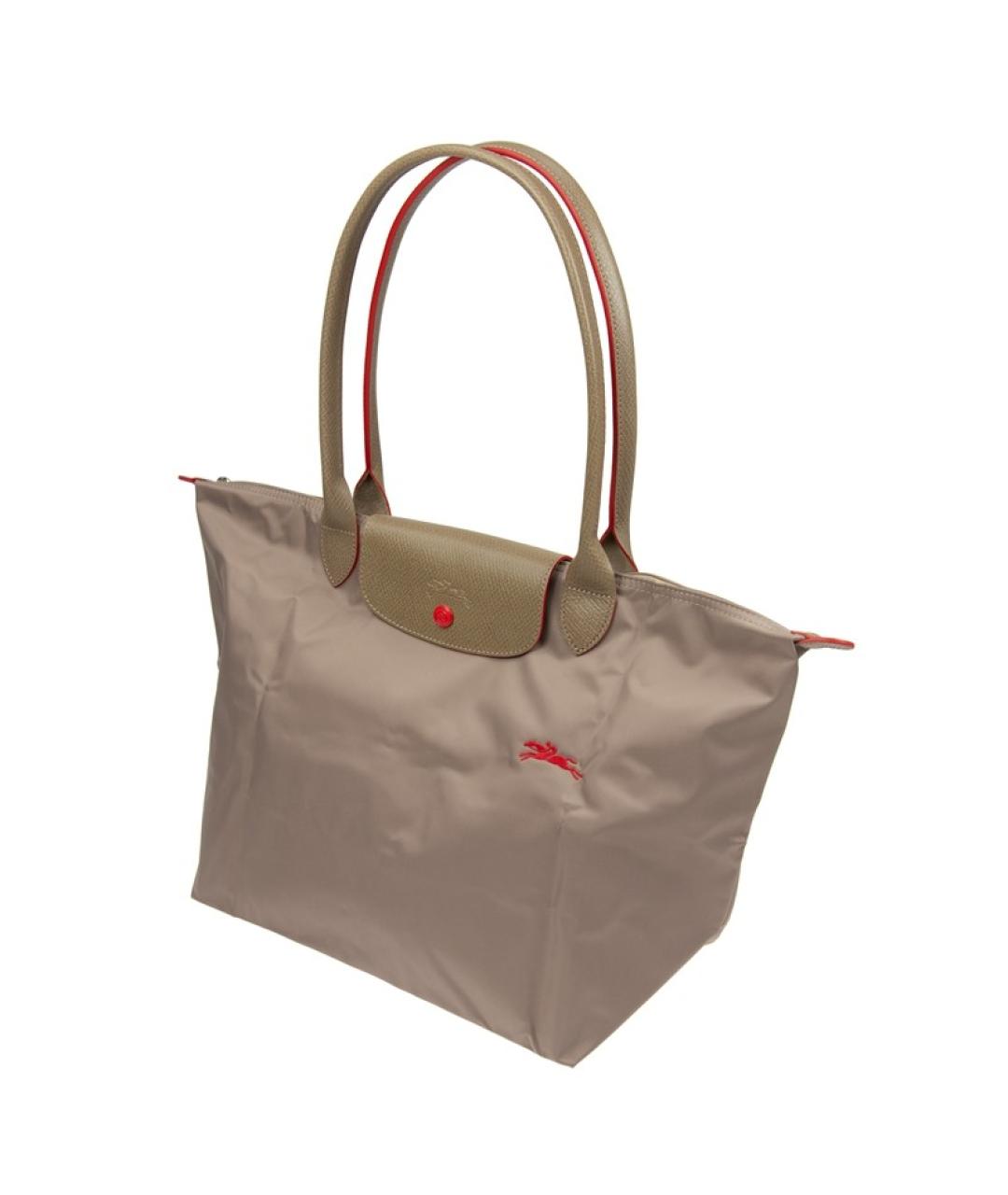 LONGCHAMP Бежевая тканевая сумка через плечо, фото 2