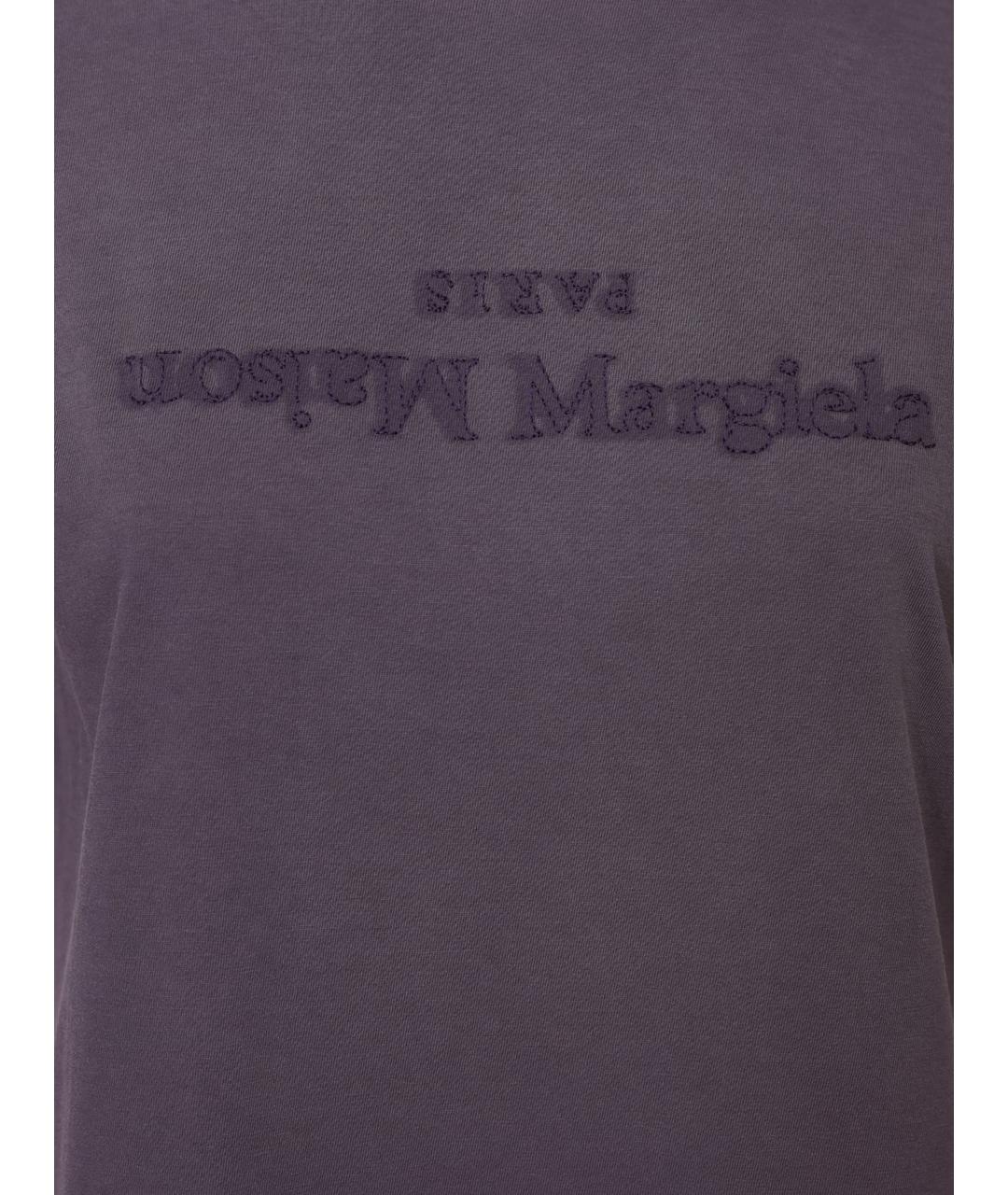 MAISON MARGIELA Фиолетовая хлопковая футболка, фото 3